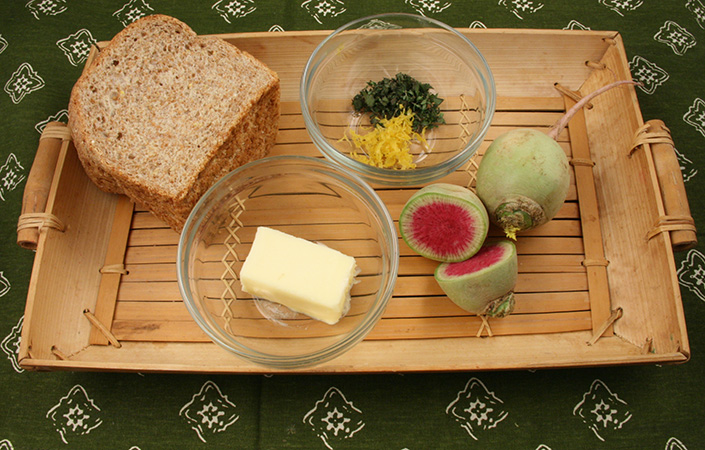 Watermelon Radish Tea Sandwich