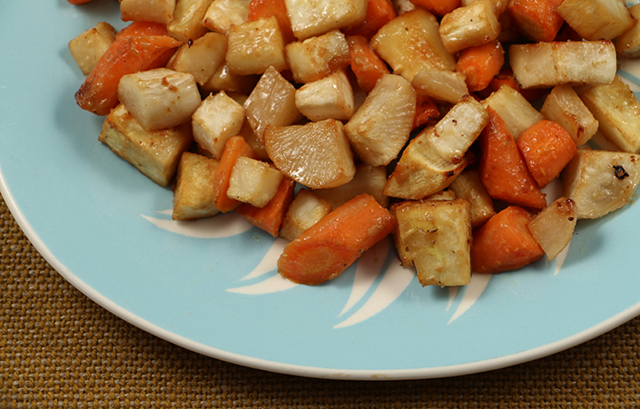 Miso Maple Roasted Root Vegetables by Early Morning Farm CSA