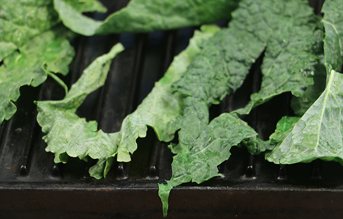 Grilled Kale Caesar Salad