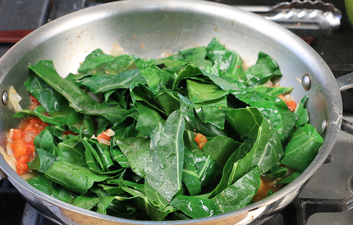 Stewed Collard Greens with Tomatoes
