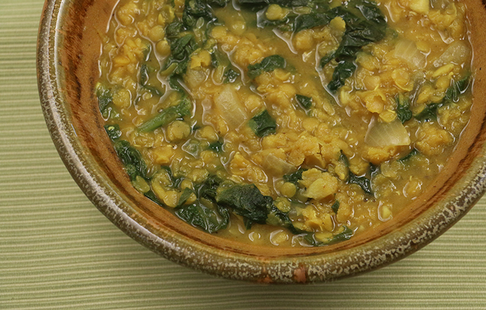 curried lentils and mustard greens1