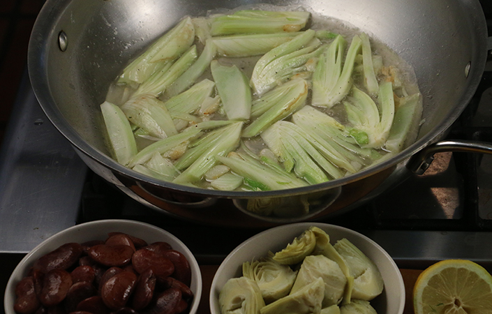 Braised Fennel with Artichokes & Heirloom Lima Beans by Early Morning Farm CSA