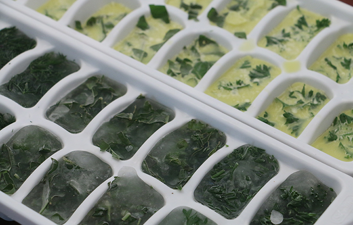 Freezing Fresh herbs by Early Morning Farm CSA