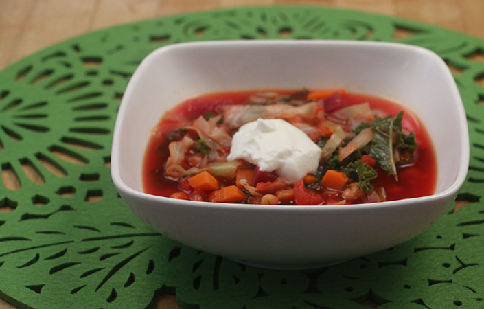 Vegetarian Borscht with Greens