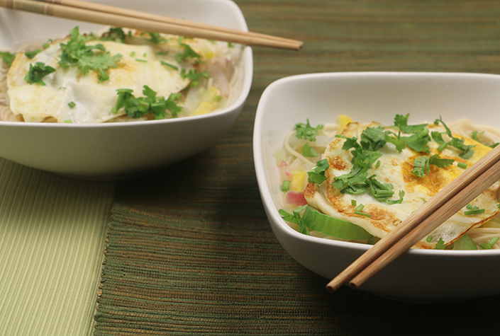 Summer Vegetable Miso Noodle Soup