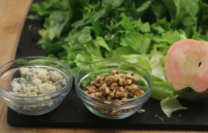 Esacarole Salad with Apples, Blue Cheese, & Walnuts