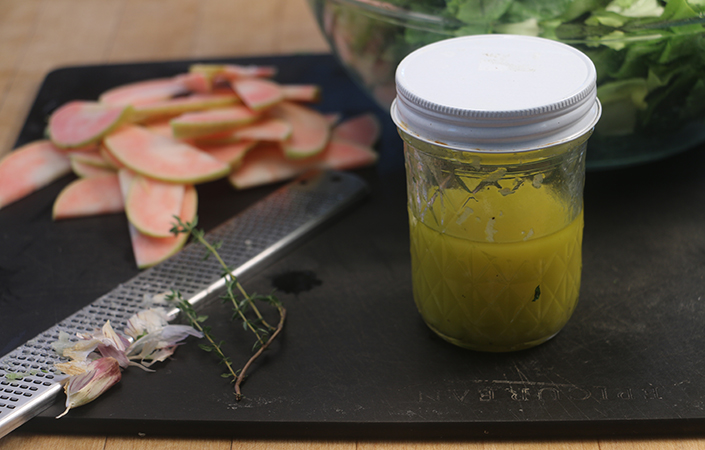 Escarole Salad with Apples, Blue Cheese, & Walnuts