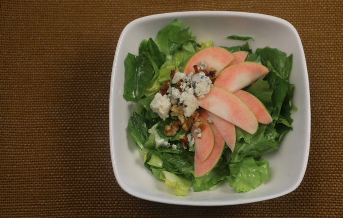 Escarole Salad with Apples, Blue Cheese, & Walnuts