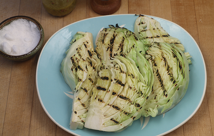 Grilled Cabbage with Caper Vinaigrette