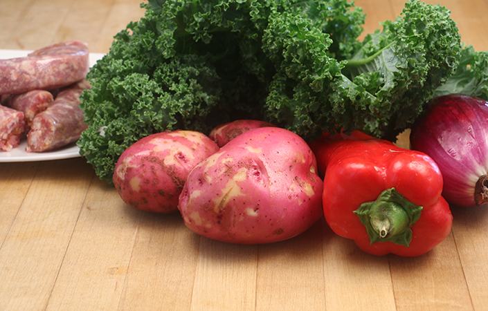 Red Pepper & Potato Hash with Kale