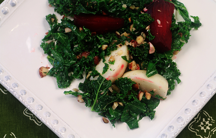 Hakurei Turnip, Beet, & Kale Medley with Hazelnuts