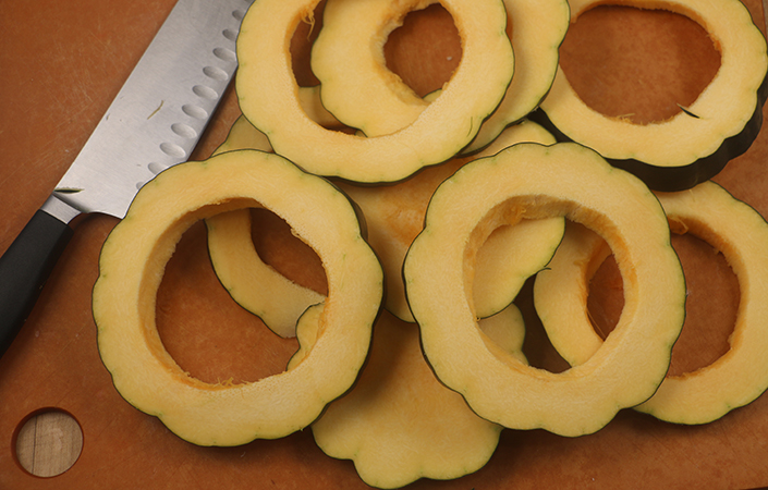 Acorn Squash Rings with Kale Quinoa Pilaf