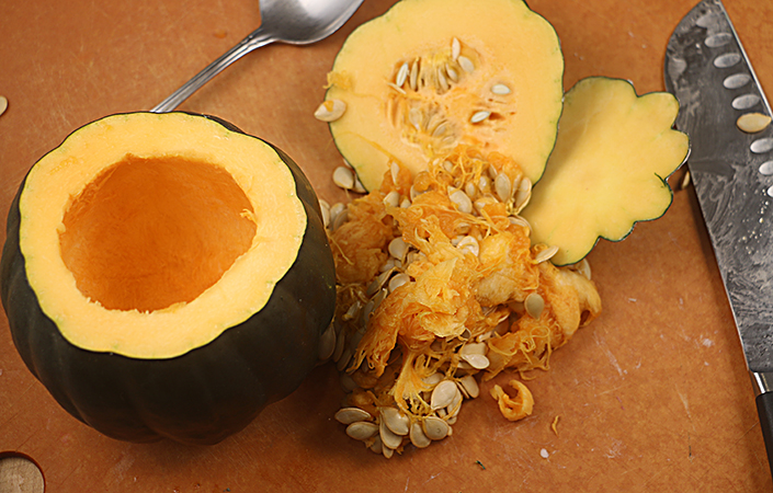 Acorn Squash Rings with Kale Quinoa Pilaf