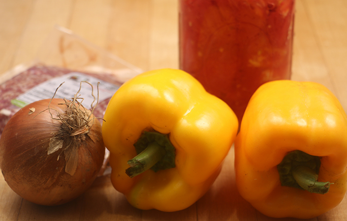 Orzo Stuffed Peppers with Local Lamb