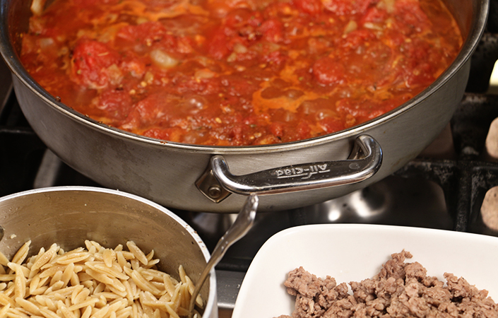 Orzo Stuffed Peppers with Local Lamb