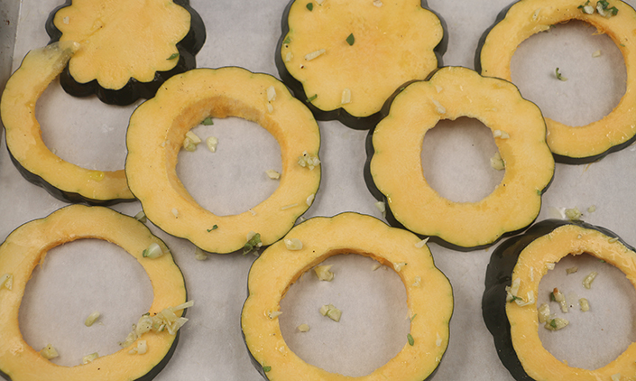 Acorn Squash Rings with Kale Quinoa Pilaf