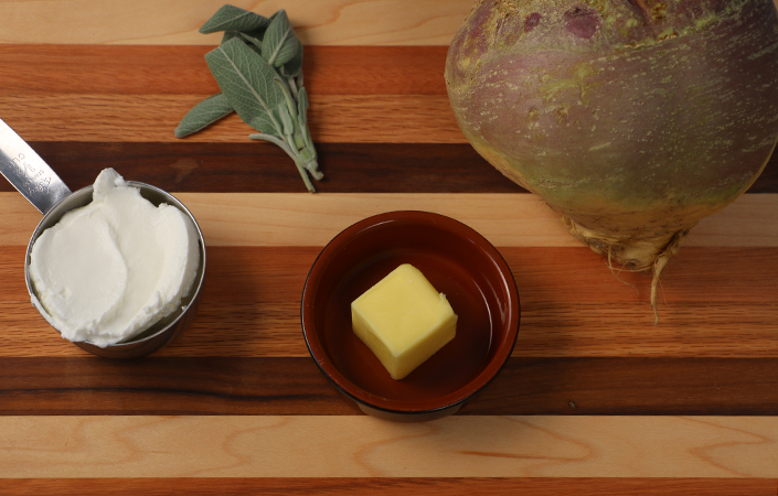 Mashed Rutabaga with Yogurt & Sage