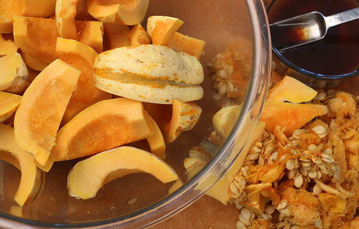 Soy Ginger Roasted Squash with Sesame Wasabi Cream