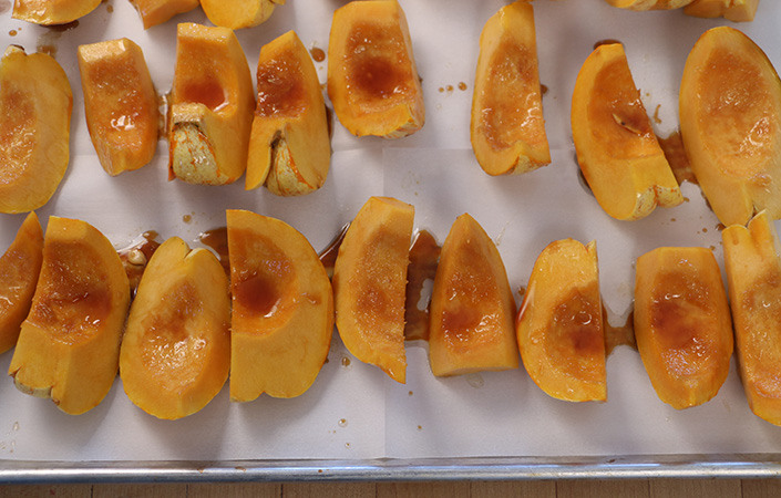 Ginger Soy Glazed Squash with Wasabi Sesame Cream