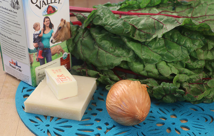 Cream of Swiss Chard Soup with Gruyere