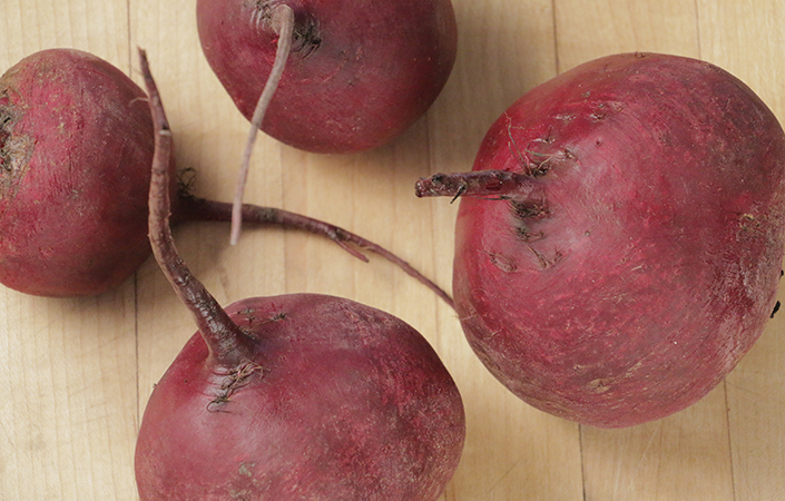 Black Pepper Poached Beets with Yogurt Sauce