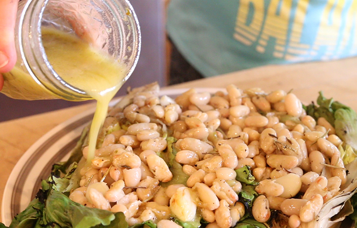 Grilled Beans & Greens
