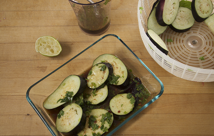 Grilled & Marinated Eggplant