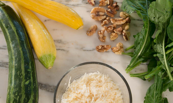 Summer Squash Noodles & Arugula Pesto