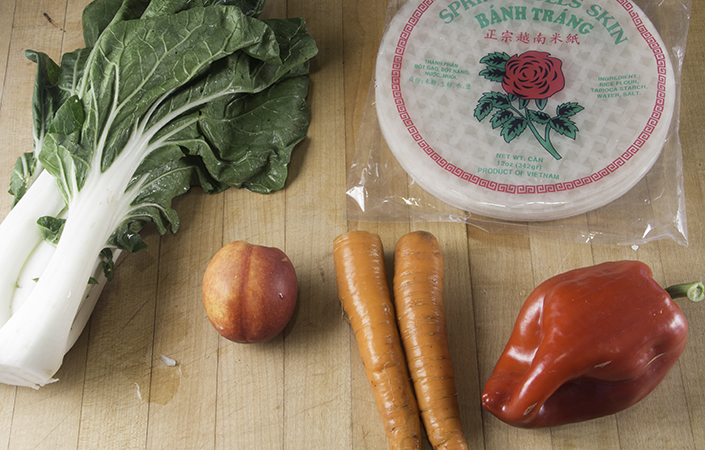 Summer Rolls with Bok Choy & Nectarines