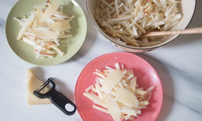 Kohlrabi Apple Slaw with Maple Vinaigrette