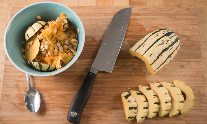 Miso Noodle Soup with Roasted Delicata Squash & Greens