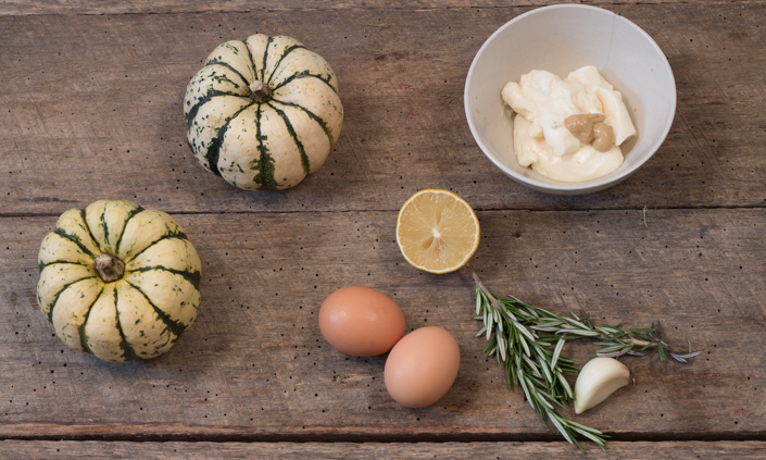Winter Squash Chips with Rosemary Aioli