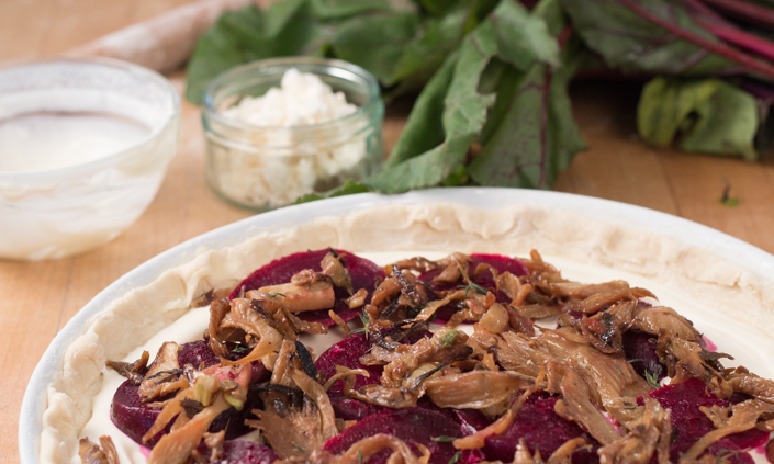 Carmelized Fennel & Beet Tart