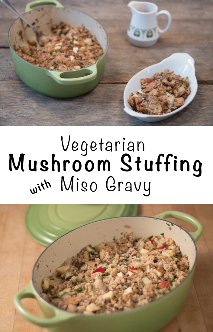 Completely vegan stuffing and gravy - rich enough for everyone at the table!