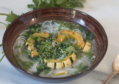 Miso Noodle Soup with Delicata Squash & Greens