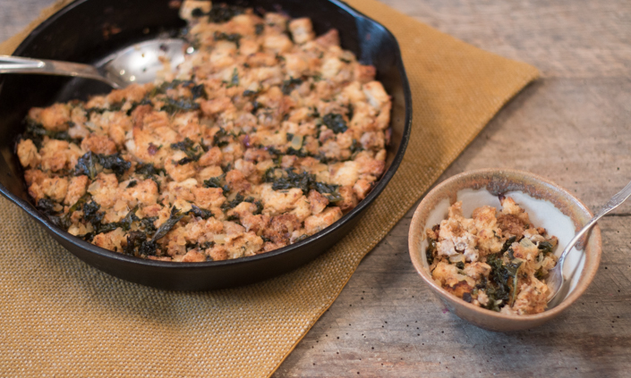Rye, Sausage, & Kale Stuffing