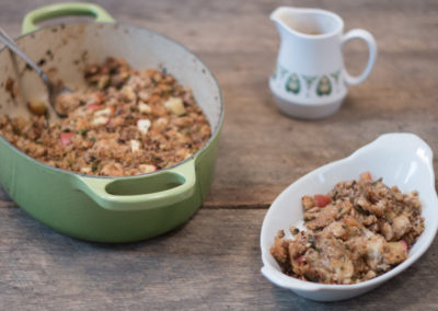 Vegetarian Mushroom Stuffing with Miso Gravy