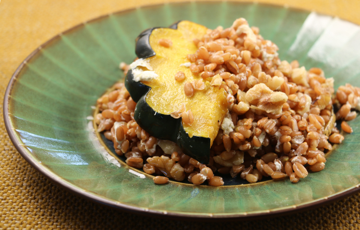 Maple Roasted Acorn Squash Farro Salad