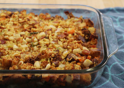 Cornbread Stuffing with Bacon & Leeks
