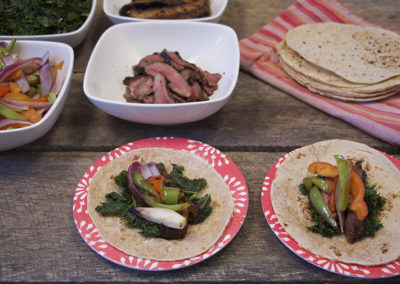 Easy Fajitas with Cumin Scented Kale