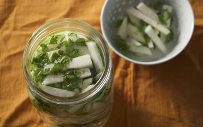 Cilantro Kohlrabi Pickles