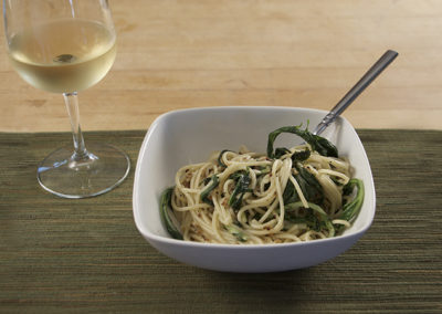Lemon Mizuna Spaghetti