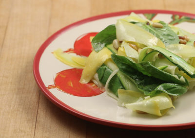 Summer Squash Ribbons with Pine Nuts & Basil