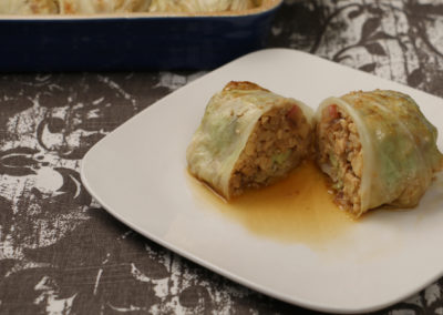 Asian Cabbage Rolls with Tempeh